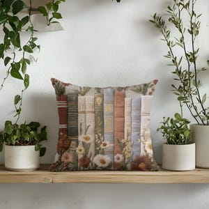 Bookish Throw Pillow Case | Cottagecore Botanical Cushion | Cozy Reading Decor | Reader Gift* image 7
