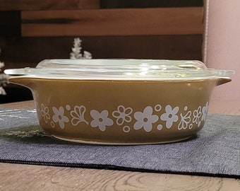 PYREX Spring Blossom 471 1 PT Casserole Dish with Lid