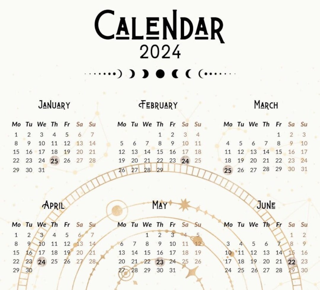 Printable Moon Calendar - Printable Moon Calendar - Etsy