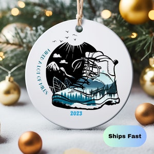 Hiking ornament, Gift for Hiker Camper, Hiker Ornament, Mountain Ornament, Camping Ornament, Trail Name Gift, Camping Gift, Gift for Hiker