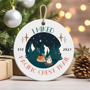 Personalized Christmas hiking ornament,Custom Hiking Ornament, Camping Ornament, Trail Name Ornament,Gift for Hiker, Custom Trail Keepsake