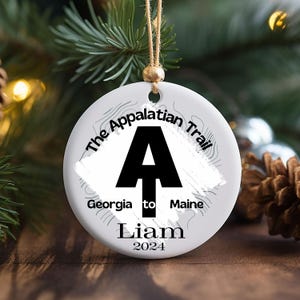 Personalized Christmas hiking ornament,Custom Hiking Camping Ornament, Trail Name Ornament,Gift for Thru Hiker Camper, Custom Trail Keepsake