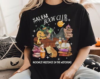 Vintage Salem Book Club Shirt Bookish Halloween Shirt Spooky Reader Shirt Funny Book Lover Salem Witches Shirt Spooky Season Thriller Reader