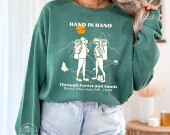 Custom Camper couple Shirt Mountain Hiker Bach, Adventure Partner for life shirts for couples, Nature Shirt, Camper Hiker Couple Shirt
