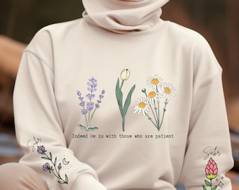 Floral Muslim Sweatshirt: Eid Mubarak Gift, Islamic Clothing