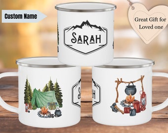 Personalized Camp Mug, campfire mug, Custom camp mug, hiking mug, Unique camp gift, customizable camp mug, personalized gift, Hiker's gift