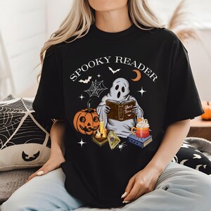 Retro Ghost Reading Books Sweatshirt, Ghost Halloween Librarian Tee, Halloween Teacher Sweatshirt, Halloween Shirt, Teacher Gift, Boo School