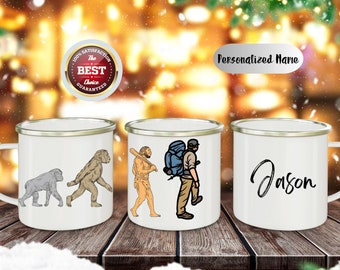 Personalized Camping backpacking Mug, Custom camp mug, hiking mug, Hiker's gift, Gift for Dad,Bonus Dad, Unique camp gift, Personalized gift