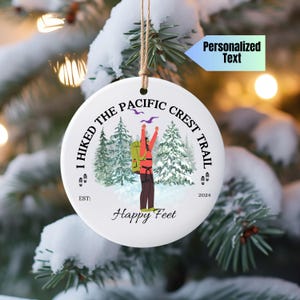 Personalized hiking Camping ornament, Custom Ornament Gift for Hiker Camper, Trail Name Ornament, Hiker Camper Gift , Custom Trail Keepsake