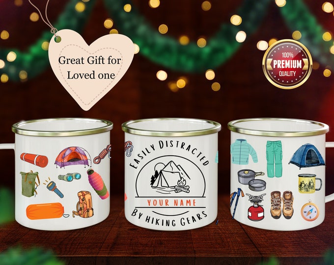 Custom camp mug, Camp mug, personalized campfire mug, Custom hiker mug, Campfire Gift for Him or Her, Trail Hiking Camp Mug, Backpacker Gift