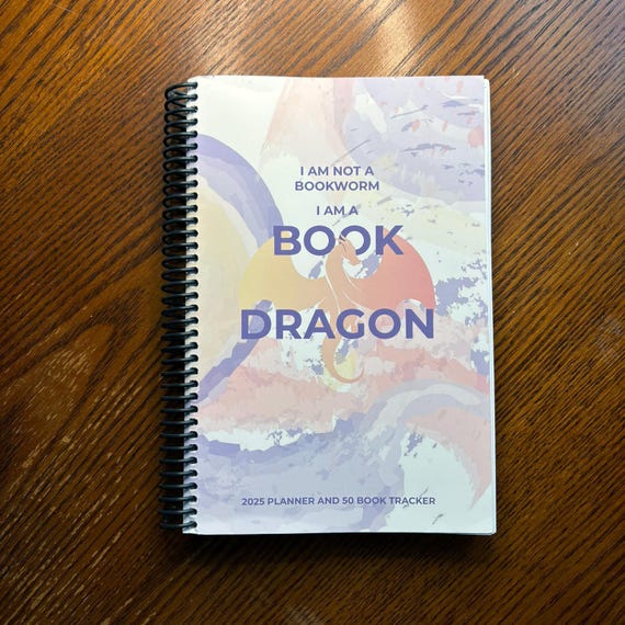 Watercolor Book Dragon Reading Journal and Optional 2025 Planner