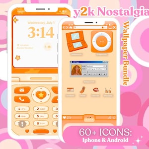 y2k Nostalgia Pixel Icon Bundle iPhone iPad IOS Android Desktop Wallpaper Theme y2k Aesthetic 2000's Wallpaper 2000s Era