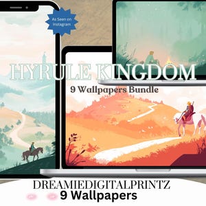 Hyrule Kingdom Link Zelda Inspired Wallpaper Phone Monitor Ipad Link Between Zelda BOTW TOTK Tears of the Kingdom Zelda Breath