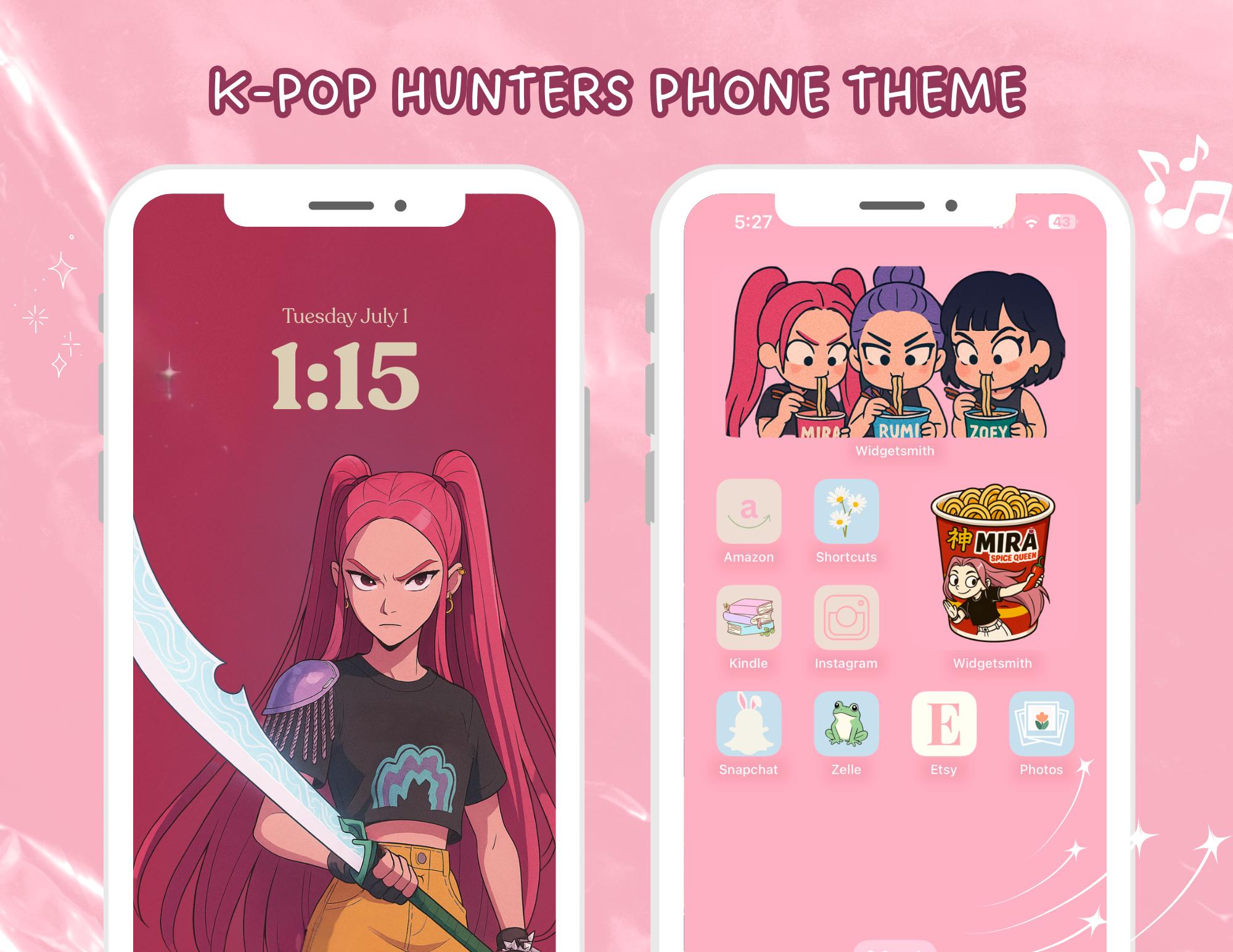 Kpop Demon Hunter Inspired Wallpaper for Phone Background and Android Wallpaper Android Iphone Background Screensaver K-Pop Wallpaper K-Pop