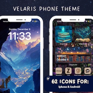 ACOTAR Inspiriert Hintergrundbild Iphone Velaris Wallpaper Buch Lock Screen Phone Theme für Iphone ACOTAR IOS Widget Phone Wallpaper Buch Hintergrund