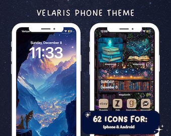 ACOTAR Inspired Wallpaper Iphone Velaris Wallpaper Book Lock Screen Phone Theme for Iphone ACOTAR IOS Widget Phone Wallpaper Book background