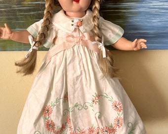 Vintage  Hard Plastic Doll 19 in , 1950s