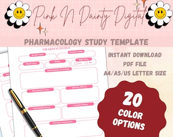 Pharmacology Study Guide | Nursing Template | Printable and Digital | Nursing Concept Map