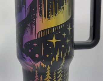 Northern lights engraved 40oz tumbler