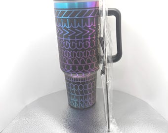 Custom engraved “zero f**cks given” 40oz tumbler.