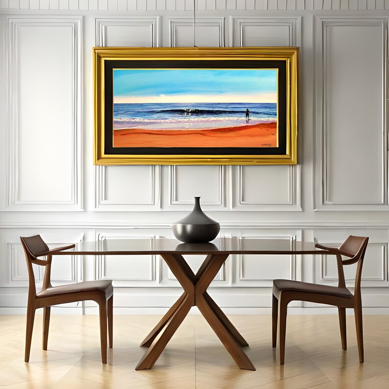 Printable Beach Art for Living Room Walls Titled solitude. Coastal
