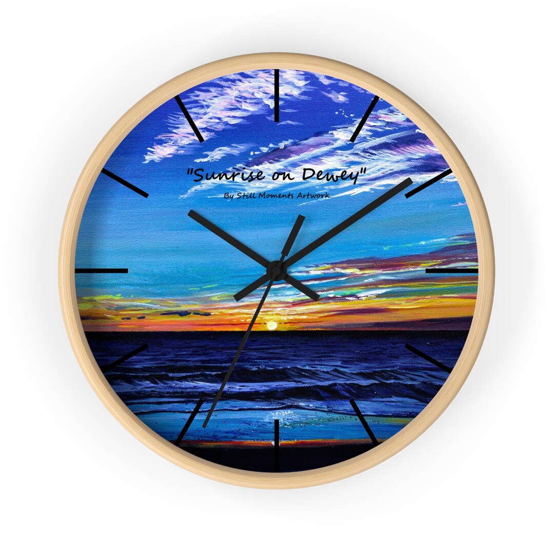 Modern Art Clock Minimalist Sunrise Clock Dewey Beach Delaware Etsy