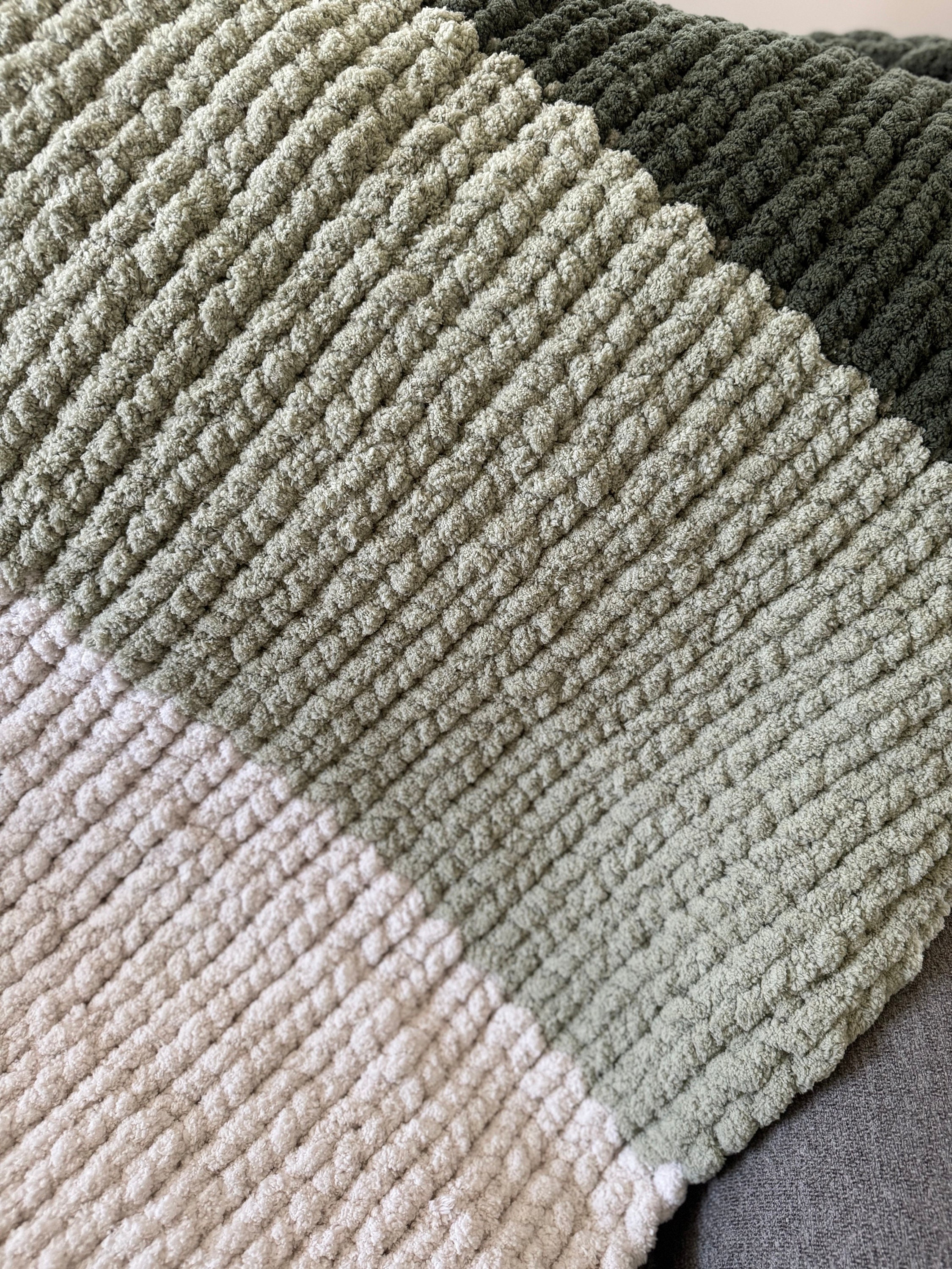 Olive Green Dream Chunky Knit Blanket Handmade Chunky Knit Blanket
