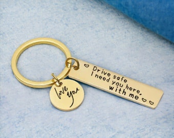 Keychain for boyfriend, Keychain for men, Custom Key Chain, Couple Keychains, Best Friend Keychain, Drive Safe Keychain Custom Engraved