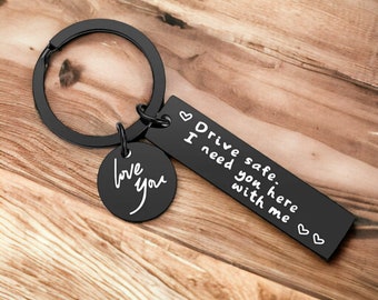 Porte-clés Drive Safe pour petit ami, cadeau pour homme, cadeaux d'anniversaire pour lui, porte-clé personnalisé, cadeau personnalisé pour lui, cadeau porte-clé,