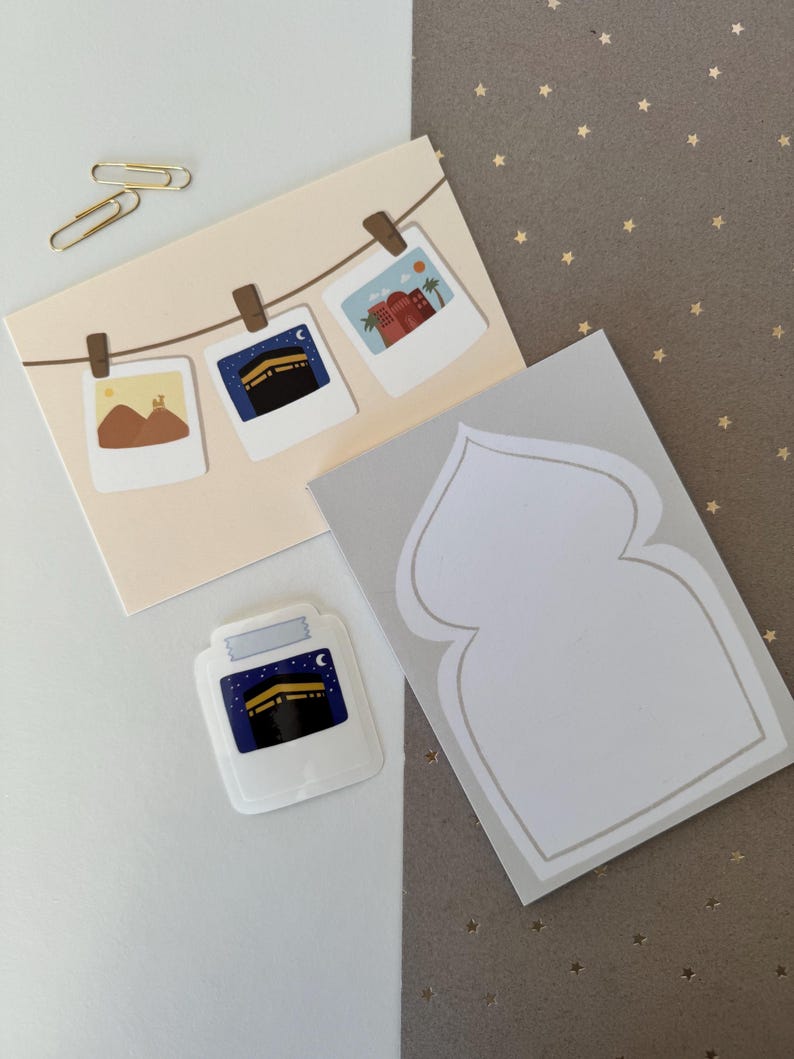 Kaaba Sticker | Polaroid Illustration | Islamic Decor | Islamic Art - Etsy