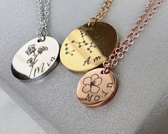 Personalisierte Kette mit Namen Gravur kette personalisiert Geschenk Gold Silber Roségold Geburtstagsgeschenk für sie