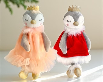 Ballerina Stuffed Animal Penguin Dance Recital Gift Christmas Plush & Personalized Christmas Stocking Gift Newborn Baby First Christmas