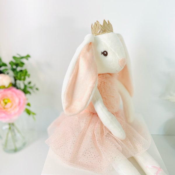 Bunny Princess, Bunny Ballerina, Bunny rabbit, My first Easter, ballerina doll, Flower girl gift, Bunny pink, Cute bunny, Newborn gift