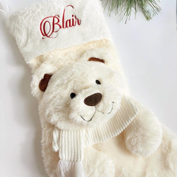 Calza di Natale per bambini, Calza di Natale per bambini, orso polare, renna, calza rosa, calza da principessa rosa, calza con tiara, calza di pelliccia bianca