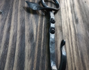 Hand Forged decorative leaf hook