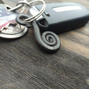 Hand Forged Spiral Keychain Pendant