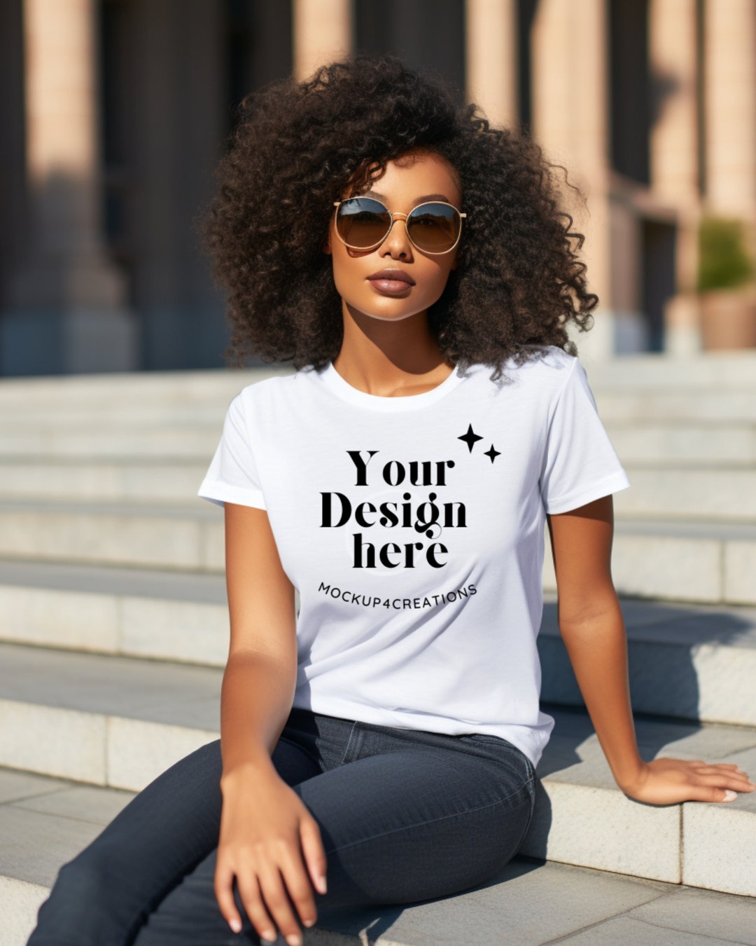 Bella Canva 3001 White Tshirt Mockup Black Woman Model Mockup - Etsy