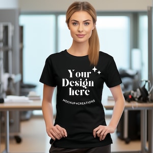Black Bella Canva 3001 Shirt Mockup, blonde Nurse Woman Mock, Hospital  Vete Mock ups