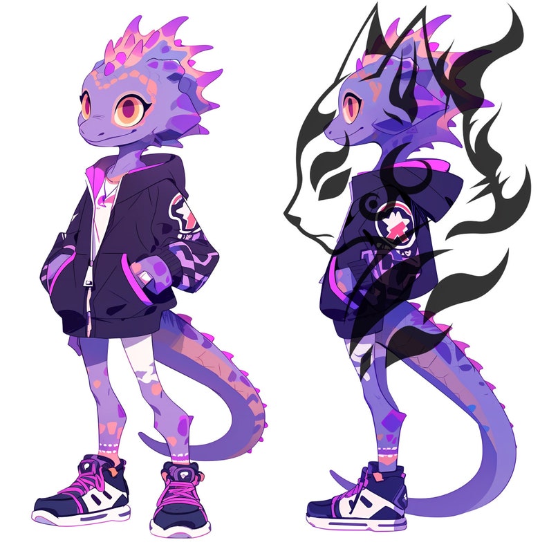 Purple Lizard Fursona Digital Download HD Image Etsy