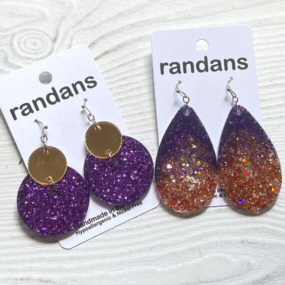 Layered Glitter Softball Mom Earrings Layered Glitter Softball Mom Earrings