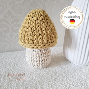 Mushroom crochet pattern | Crochet mushroom | Storage basket | Rope yarn | PDF German | Bobbiny | Crochet vegetables | DIY | Autumn decoration | Crafts