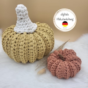 Pumpkin crochet pattern | Crochet pumpkin | Ropeyarn | PDF German | Bobbiny | Crochet fruit/vegetables | DIY | Autumn decoration | Boho