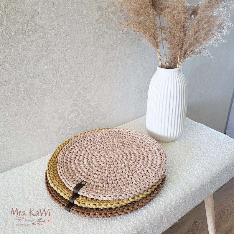 Crochet Placemat Set – DIY Crochet Gift Set – Crochet Kit for Beginners with Instructions – Crochet Kit Table Mat – Handmade Gift Idea image 4