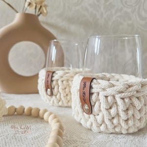 Crocheted lantern | Crocheted lantern | Storage basket | Decoration | Home accessories | Crochet basket | Glass lantern | Home decor