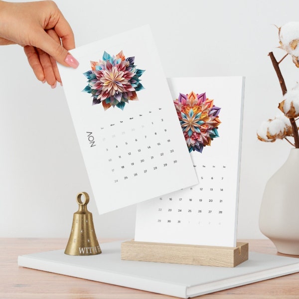 2024 Eco Tischkalender Origami Design Mandala Niedlichen Wertschätzung Geschenk Bunt Einzigartige Einweihungsparty Geschenk Kalender 2024 Schreibtisch Stilvolle Wohnkultur