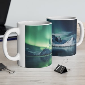 Northern Lights Mug Arctic Coffee Cup Aurora Borealis Appreciation Gift Unique Night Sky Magic Housewarming Gift Idea Arctic Drinkware Cup