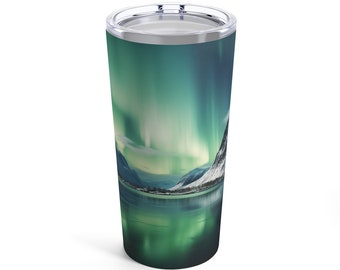 Northern Lights Tumbler Insulated 20 oz Aurora Borealis Gift Idea Appreaciation Gift Housewarming Night Sky Magic Unique Norway Souvenir