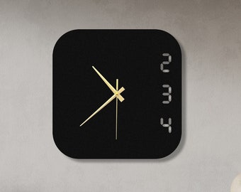 Minimalist Metal Wall Clock, Silent Modern Wall Clock, Black Wall Clock, Stylish Clock, Housewarming Gift, Clock for Wall, Design Wall Clock