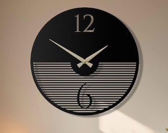 Modern Metal Wall Clock: Silent Shadow Effect Design