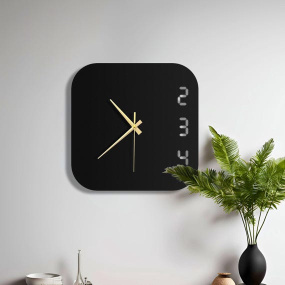 Reloj de pared minimalista de metal, reloj de pared moderno